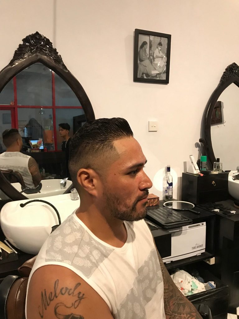 Scum Bag Boogie Haircut in Barbershop in Kuta Bali